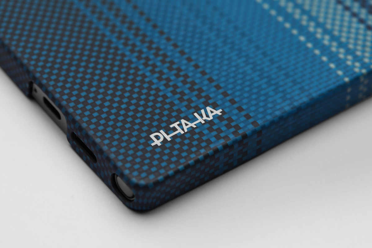 Чехол Pitaka Tactile Woven для Galaxy S25 Ultra, кевлар, синий Фото-5