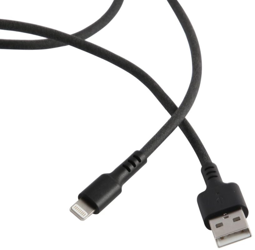 Кабель moonfish USB-A - Lightning, 1м, 2.4A, вспененный силикон, черный Фото-2
