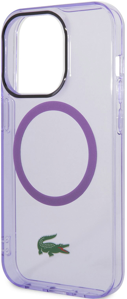 

Lacoste Чехол Croc Logo Hard MagSafe для iPhone 14 Pro, фиолетовый