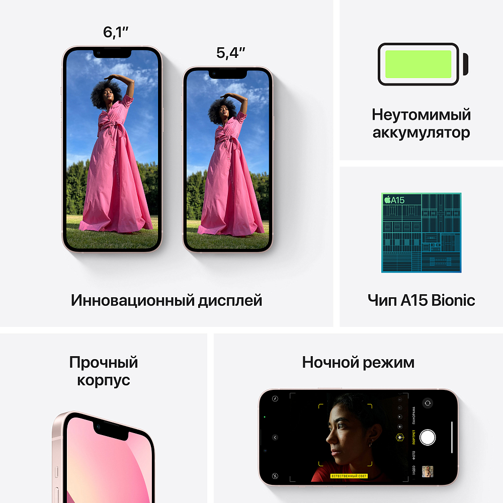 Apple iPhone 13 mini, 128 ГБ, розовый