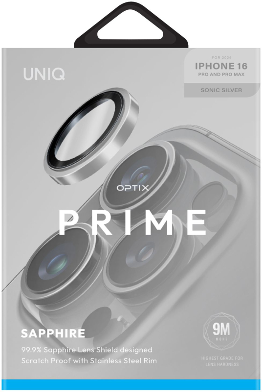 Защита линз Uniq Optix Prime для iPhone 16 Pro/16 Pro Max, серебристый Фото-2
