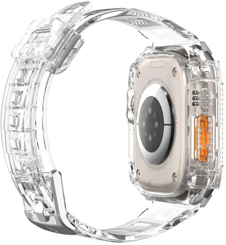 Чехол-ремешок Spigen Rugged Armor Pro Crystal Clear для Apple Watch Ultra 2/1, 49 мм, прозрачный Фото-12
