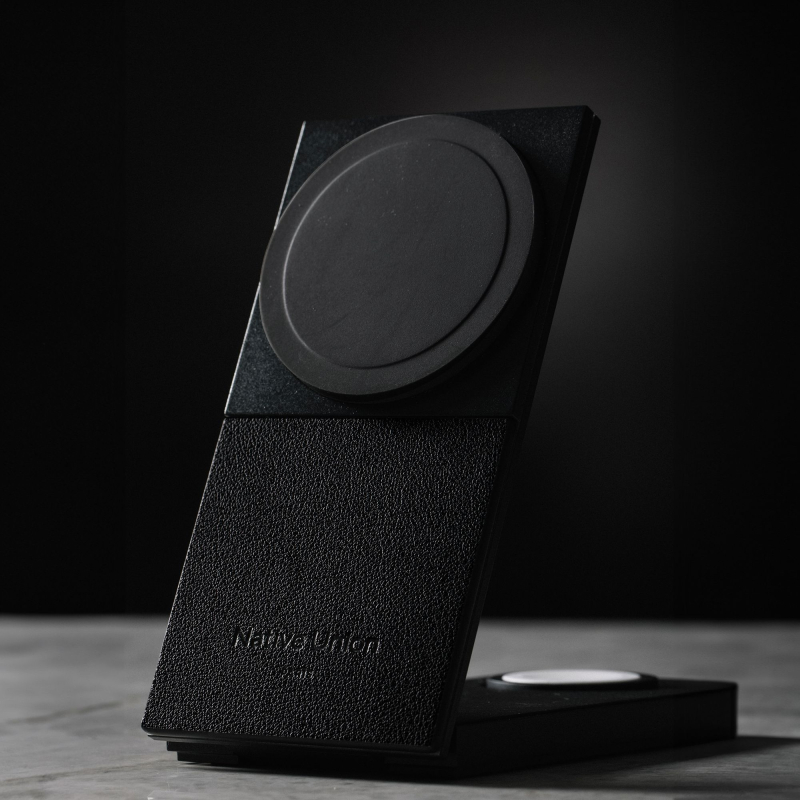 Беспроводное зарядное устройство Native Union Rise 3-in-1 Magnetic Wireless Charger, MagSafe, 15 Вт, черный Фото-6