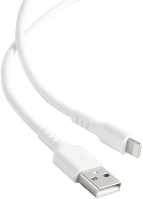 Кабель moonfish USB-A - Lightning, 1м, 2.4A, вспененный силикон, белый Фото-2