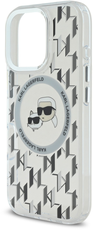 Чехол Karl Lagerfeld Monogram NFT & Choupette MagSafe для iPhone 16 Pro, прозрачный Фото-3