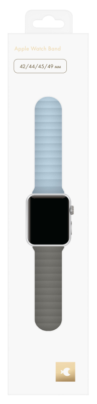 Ремешок moonfish для Apple Watch 42/44/45/46/49 mm, силикон, голубой/темно-серый Фото-4
