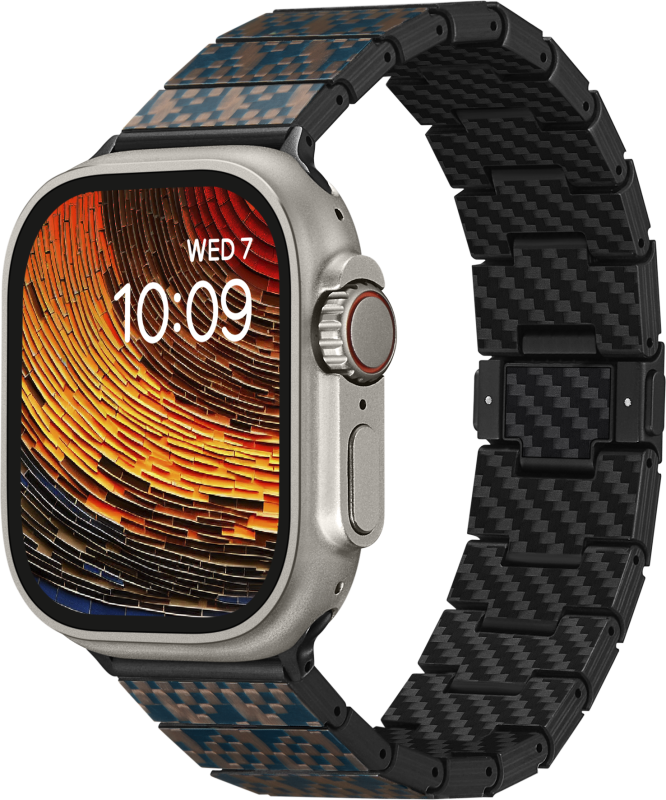Ремешок Pitaka Stairs для Apple Watch, 38/49 мм, карбон, черный