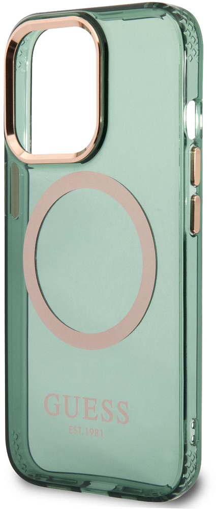 

Guess Чехол Metal outline Magsafe для iPhone 13 Pro, зеленый