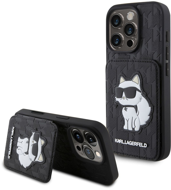 Чехол Karl Lagerfeld Cardslot Stand для iPhone 16 Pro Max, черный Фото-2