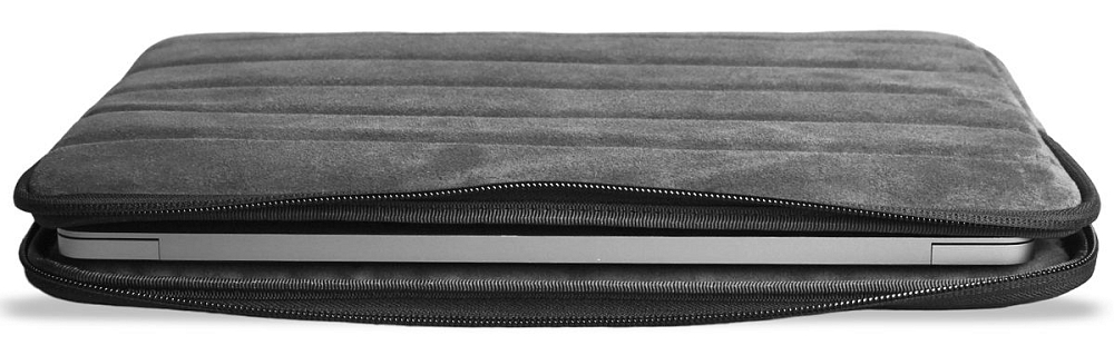 

Чехол-конверт Bustha Puffer Sleeve для Macbook Air/Pro 14" (18/22), кожа/замша, серый, Чехол-конверт Puffer Sleeve для Macbook Air/Pro 14" (18/22), кожа/замша, серый