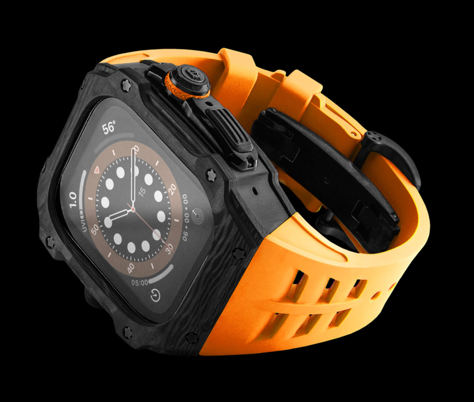 Чехол Caviar Case Hypercarfor для Apple Watch Ultra 49 мм, сталь, черный/золотой Фото-3