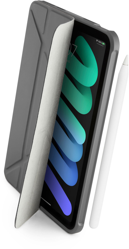 Чехол Pipetto Origami для iPad Mini 6, пластик, серый Фото-6