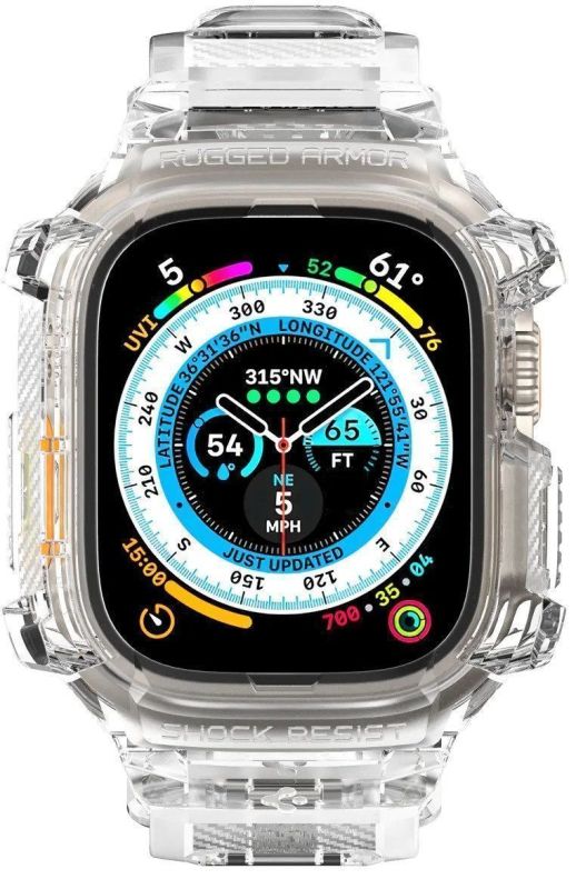 Чехол-ремешок Spigen Rugged Armor Pro Crystal Clear для Apple Watch Ultra 2/1, 49 мм, прозрачный Фото-3