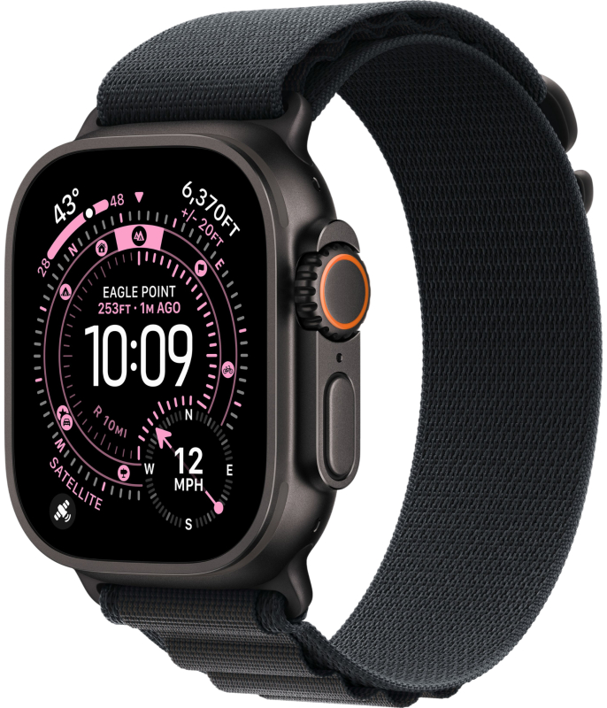 Apple Watch Ultra 3 49mm Black Ti Black Alpine Loop Large