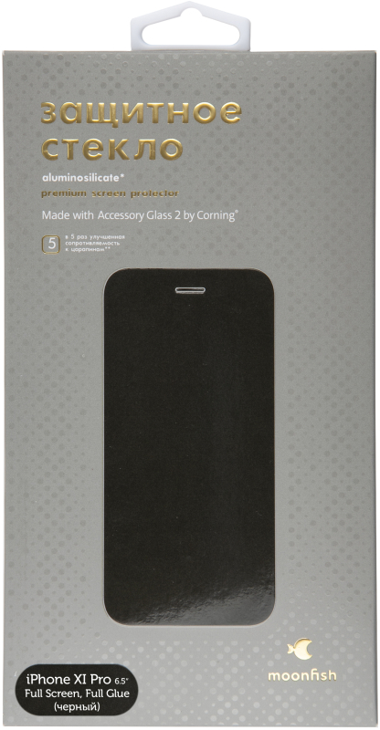 Стекло защитное moonfish Corning для iPhone 11 Pro Max/Xs Max (6.5) FS, черный