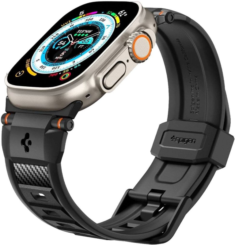 Ремешок Spigen Rugged Ultra Band для Apple Watch 49/46/45/44/42 мм, матовый черный Фото-3