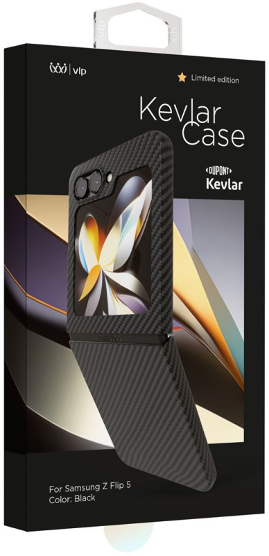 Чехол VLP Kevlar Case для Z Flip5, черный Фото-5
