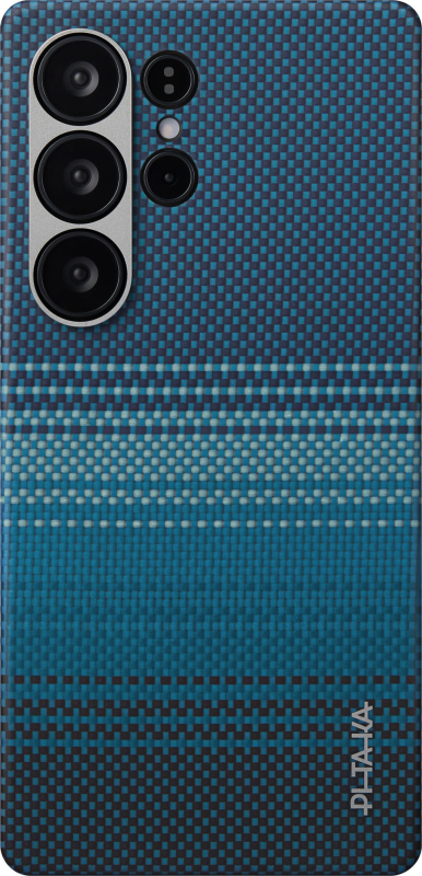 Чехол Pitaka Tactile Woven для Galaxy S25 Ultra, кевлар, синий