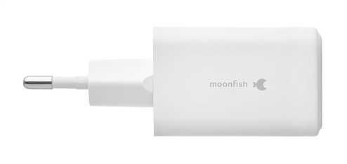 Сетевое зарядное устройство moonfish 2 USB-C, GaN, PD, 65 Вт, белый