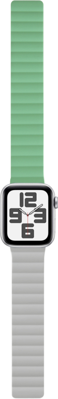 Ремешок moonfish для Apple Watch 38/40/41/42 мм, силикон, зеленый/светло-серый
