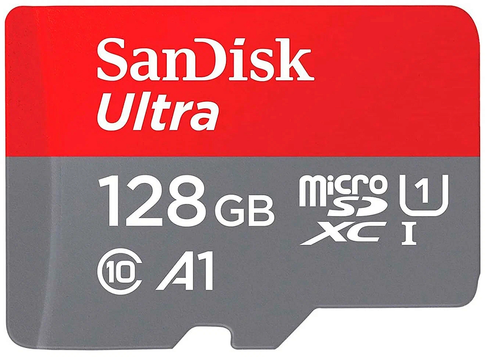 

SanDisk Карта памяти Ultra microSDXC, 120 МБ/с, 128 ГБ, Красный