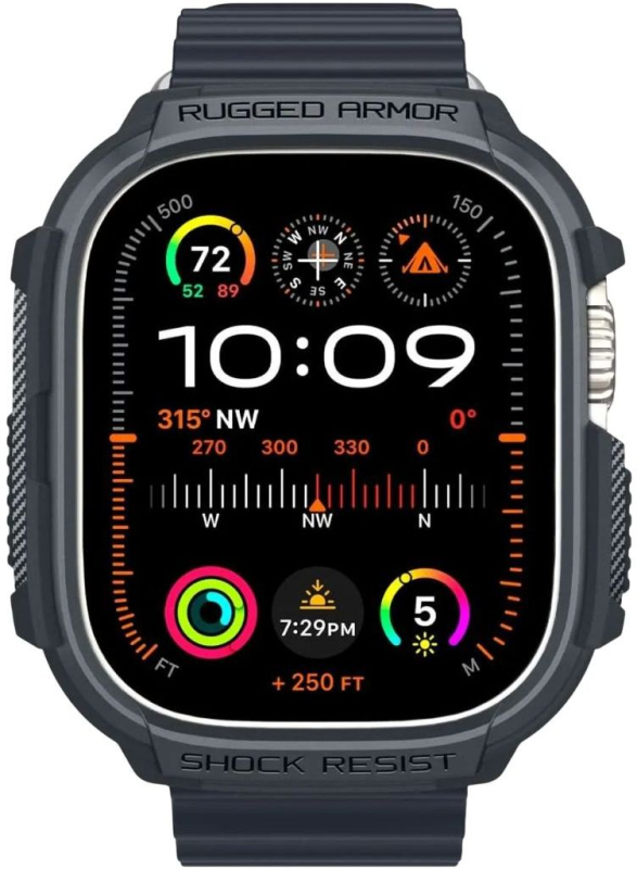 Чехол Spigen Rugged Armor Dark Grey для Apple Watch Ultra, 49 мм, темно-серый Фото-2