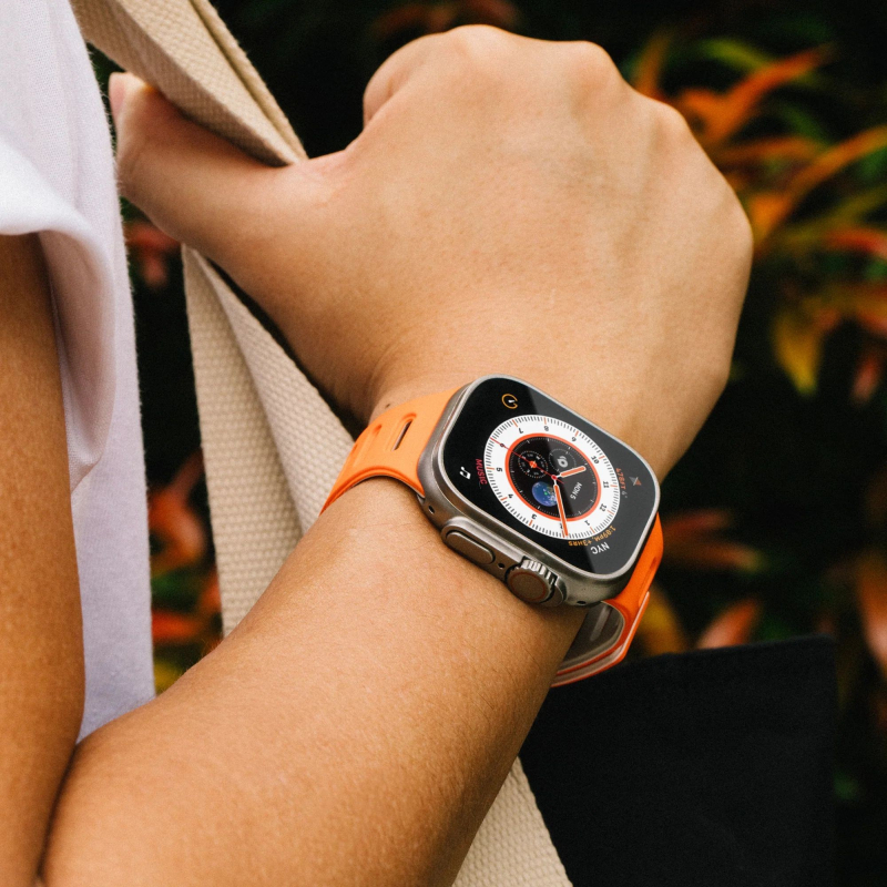 Ремешок Native Union Active Strap для Apple Watch 38/40/41 мм, S, силикон, оранжевый+серый Фото-9