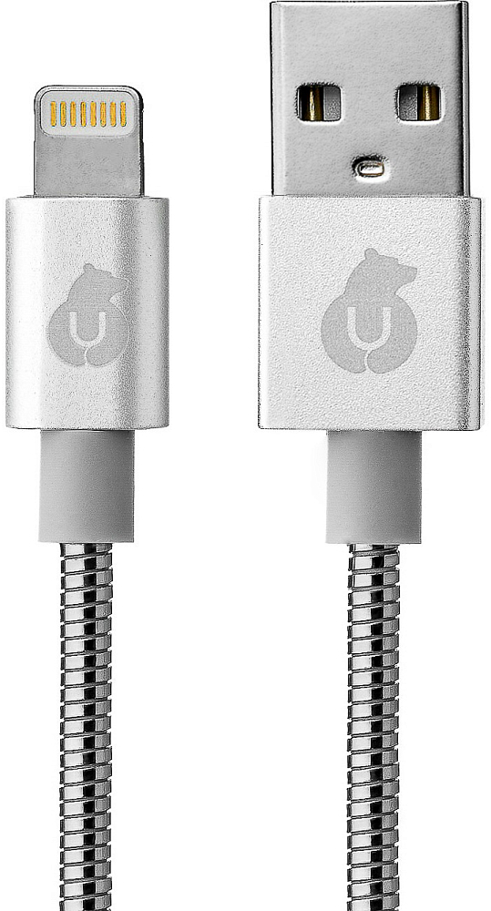

uBear Кабель USB - Lightning, 1.2 м, металл, серебристый