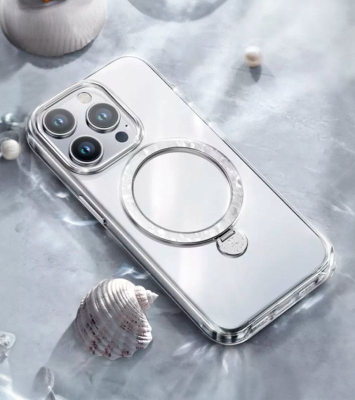Чехол PYNANA Dancing Streamer Series MagSafe для iPhone 16 Pro Max, перламутровый Фото-2