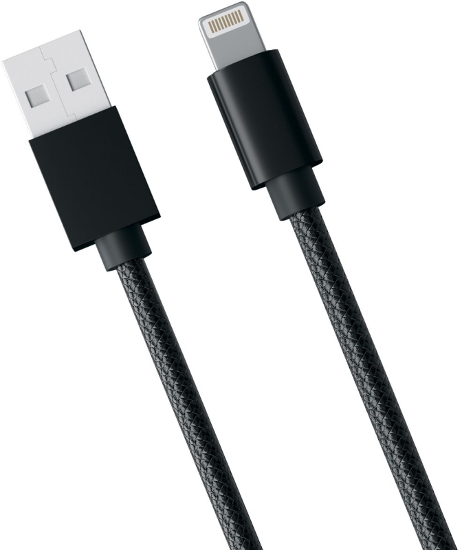 Кабель moonfish USB‑A - Lightning 1 м, нейлон, черный Фото-2