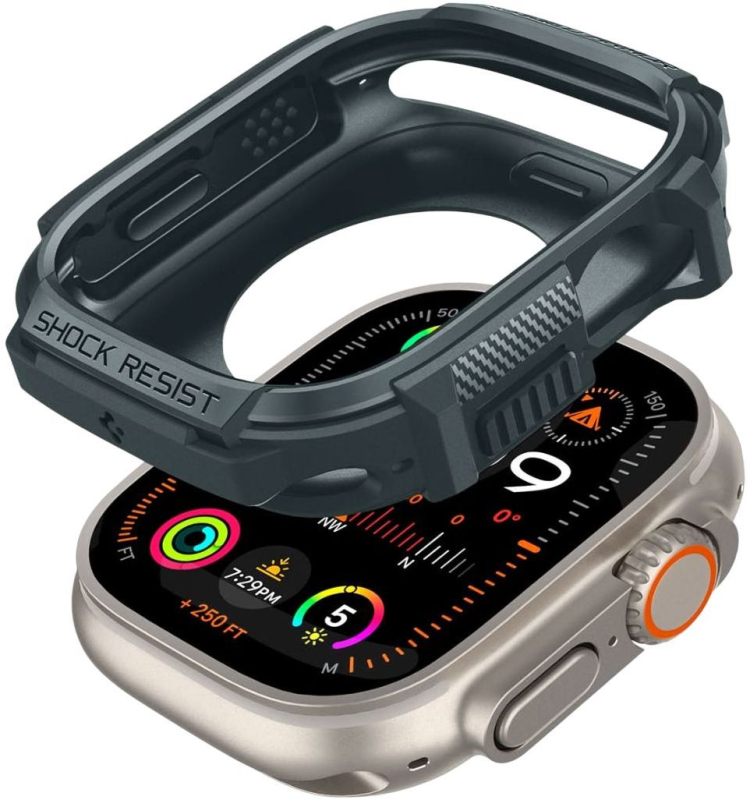 Чехол Spigen Rugged Armor для Apple Watch Ultra, 49 мм, зеленый Фото-3