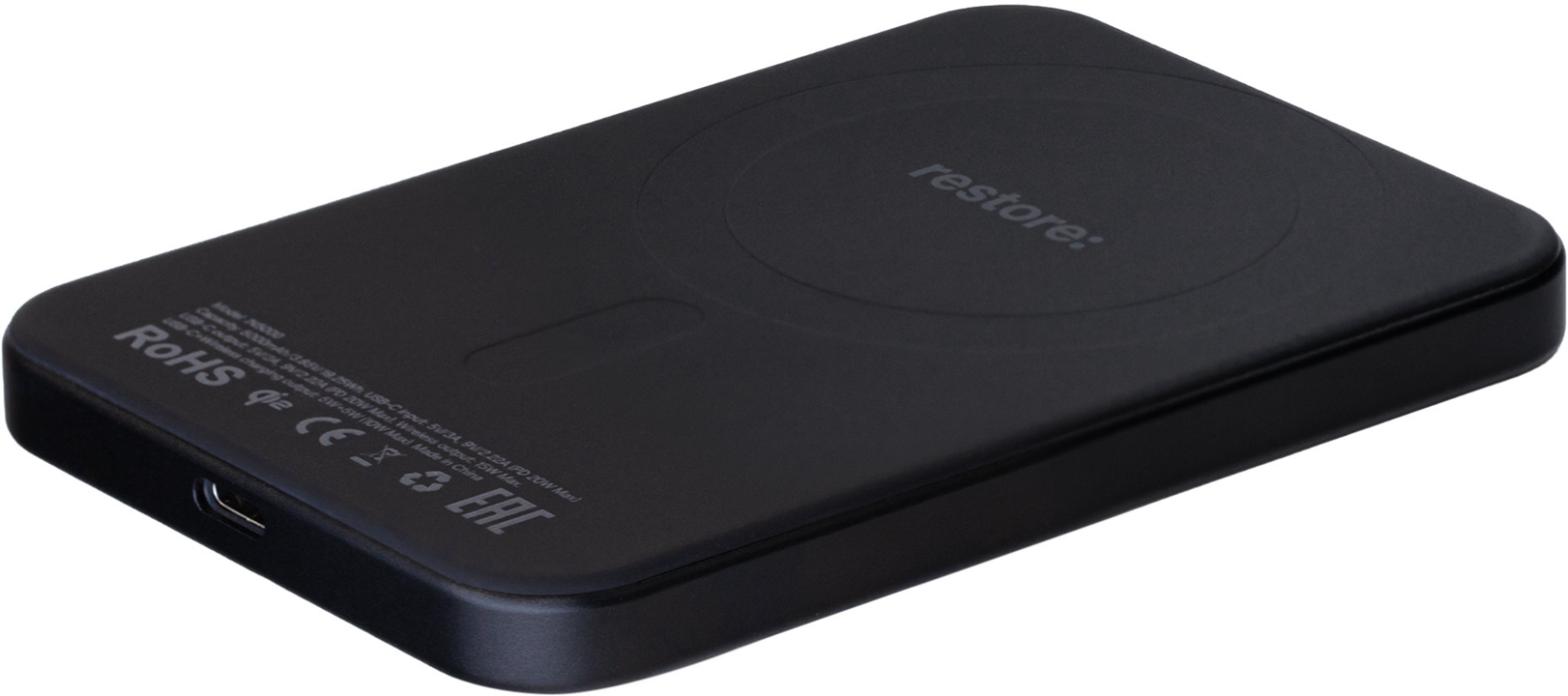 Внешний аккумулятор restore: Magnetic, 5000mAh, черный Фото-4