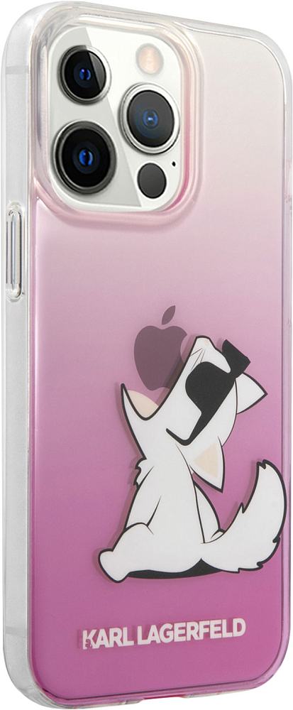 

Karl Lagerfeld Чехол & Choupette Fun для iPhone 13 Pro Max, пластик, розовый градиент