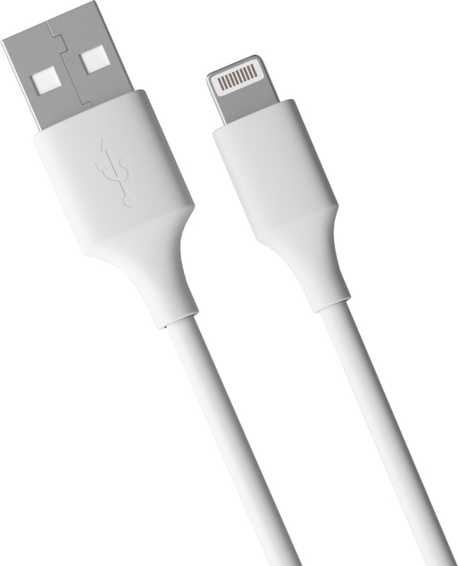 Кабель moonfish USB-А - Lightning 1 м, силикон, белый Фото-2