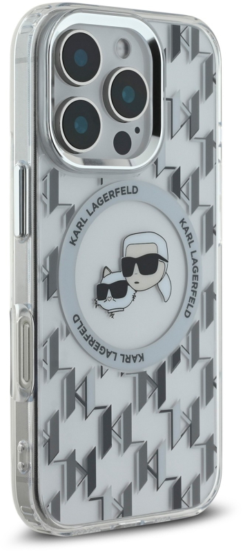 Чехол Karl Lagerfeld Monogram NFT & Choupette MagSafe для iPhone 16 Pro, прозрачный Фото-2