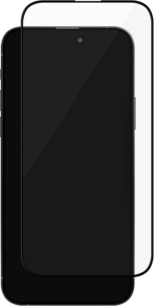 

uBear Стекло защитное Extreme 3D для iPhone 14 Pro, алюмосиликатное, черная рамка, Черный