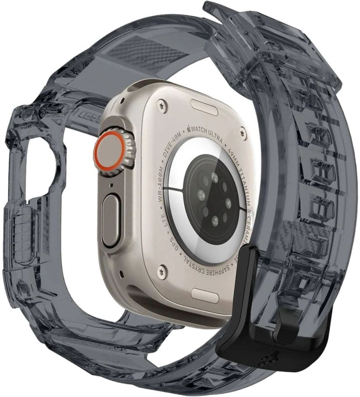 Ремешок Spigen Rugged Armor Pro для Apple Watch Ultra, 49 мм, темно-прозрачный Фото-2