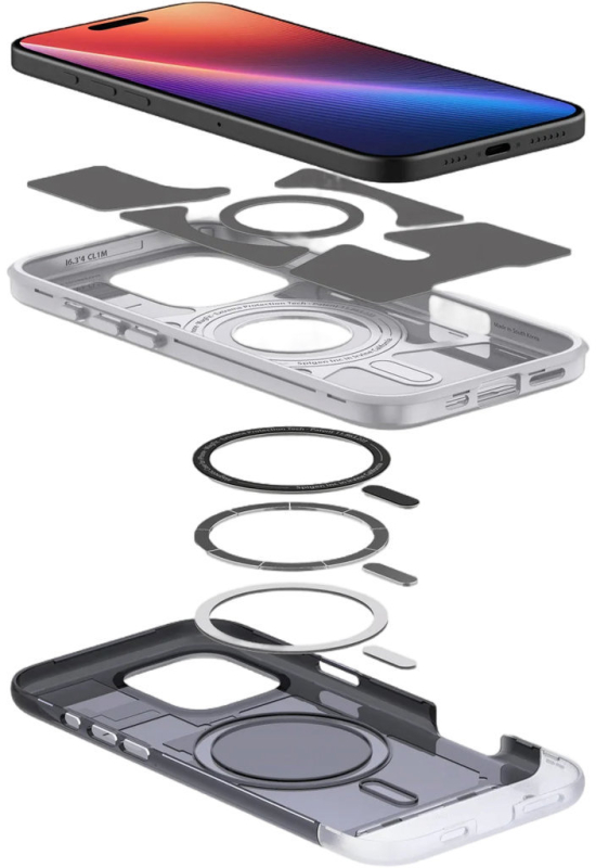 Чехол Spigen Classic C1 MagSafe для iPhone 16 Pro, графит Фото-9