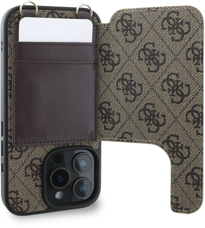 Чехол Guess Crossbody MagSafe для iPhone 16 Pro Max, коричневый Фото-2