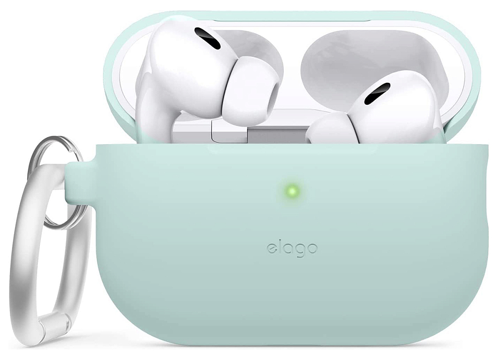 

Чехол Elago Silicone Hang для AirPods Pro 2, силикон, мятный, Чехол Silicone Hang для AirPods Pro 2, силикон, мятный