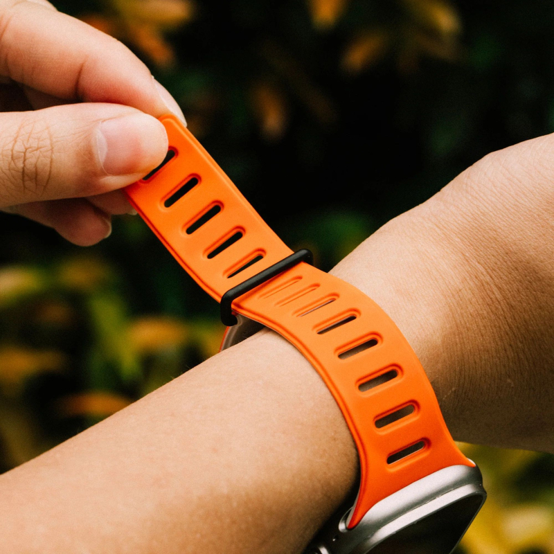 Ремешок Native Union Active Strap для Apple Watch 38/40/41 мм, S, силикон, оранжевый+серый Фото-10