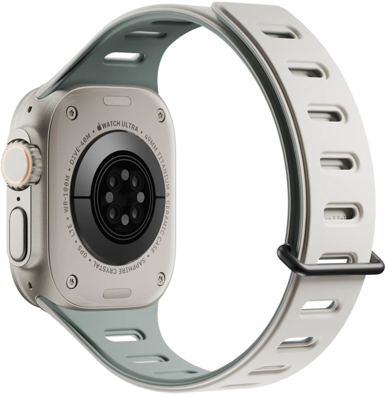 Ремешок Native Union Active Strap для Apple Watch 42/44/45/49 мм, L, силикон, зеленый+серый Фото-4