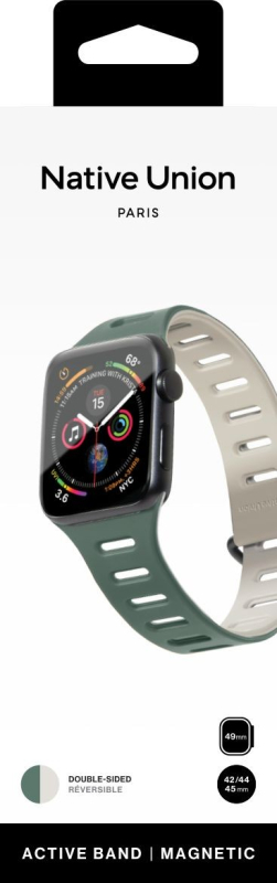 Ремешок Native Union Active Strap для Apple Watch 42/44/45/49 мм, L, силикон, зеленый+серый Фото-8
