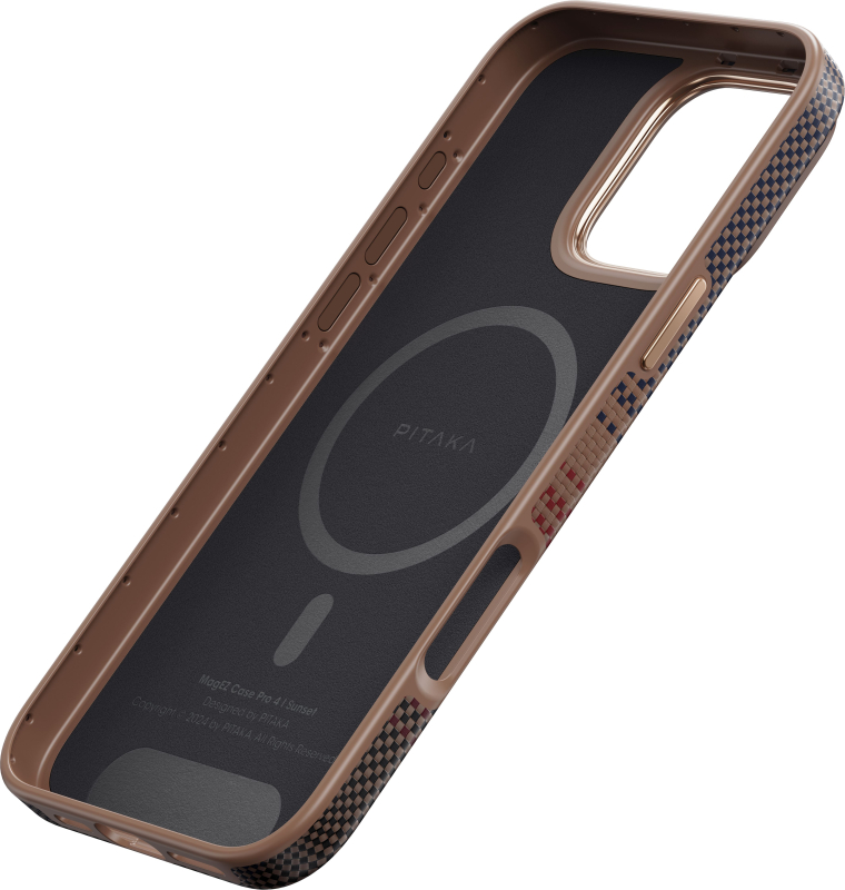 Чехол Pitaka Military-Grade Protective Case для iPhone 16 Pro, кевлар, коричневый Фото-6