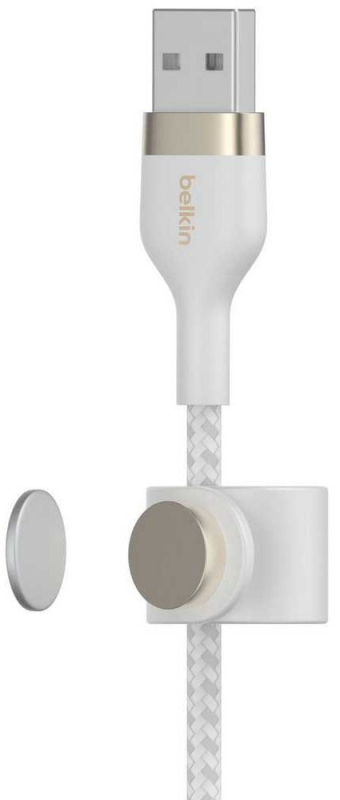 Кабель Belkin USB-A -  Lightning, 1м, нейлон, белый Фото-3