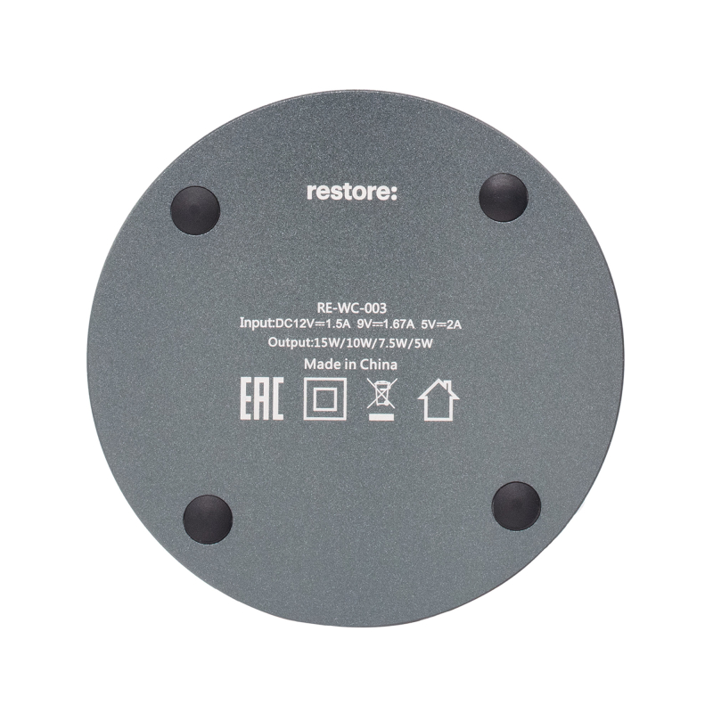 Беспроводное зарядное устройство restore: hello, world! 15 W, серый Фото-2