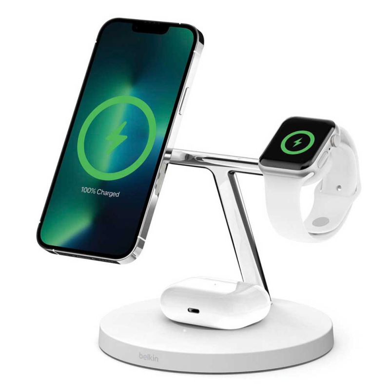 Беспроводное зарядное устройство Belkin Boost 3в1 MagSafe, 15 Вт, белый Фото-6