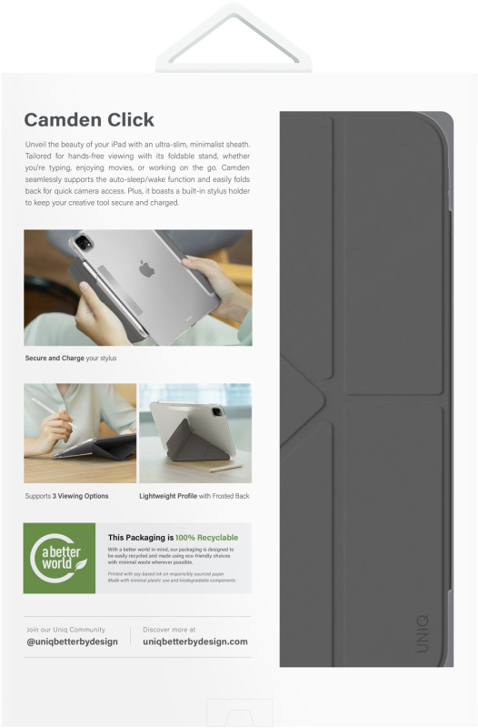 Чехол Uniq Camden Click для iPad Pro 11 (2024), серый Фото-8