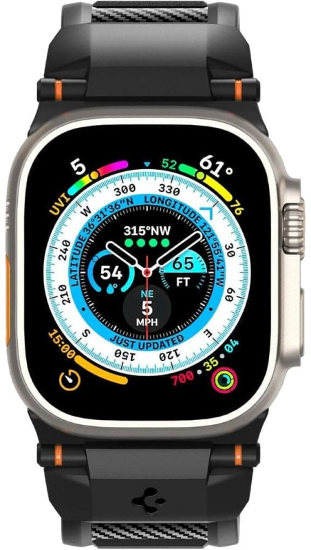 Ремешок Spigen Rugged Ultra Band для Apple Watch 49/46/45/44/42 мм, матовый черный Фото-2