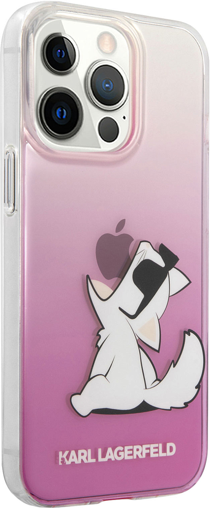 

Karl Lagerfeld Чехол & Choupette Fun для iPhone 13 Pro, пластик, розовый градиент
